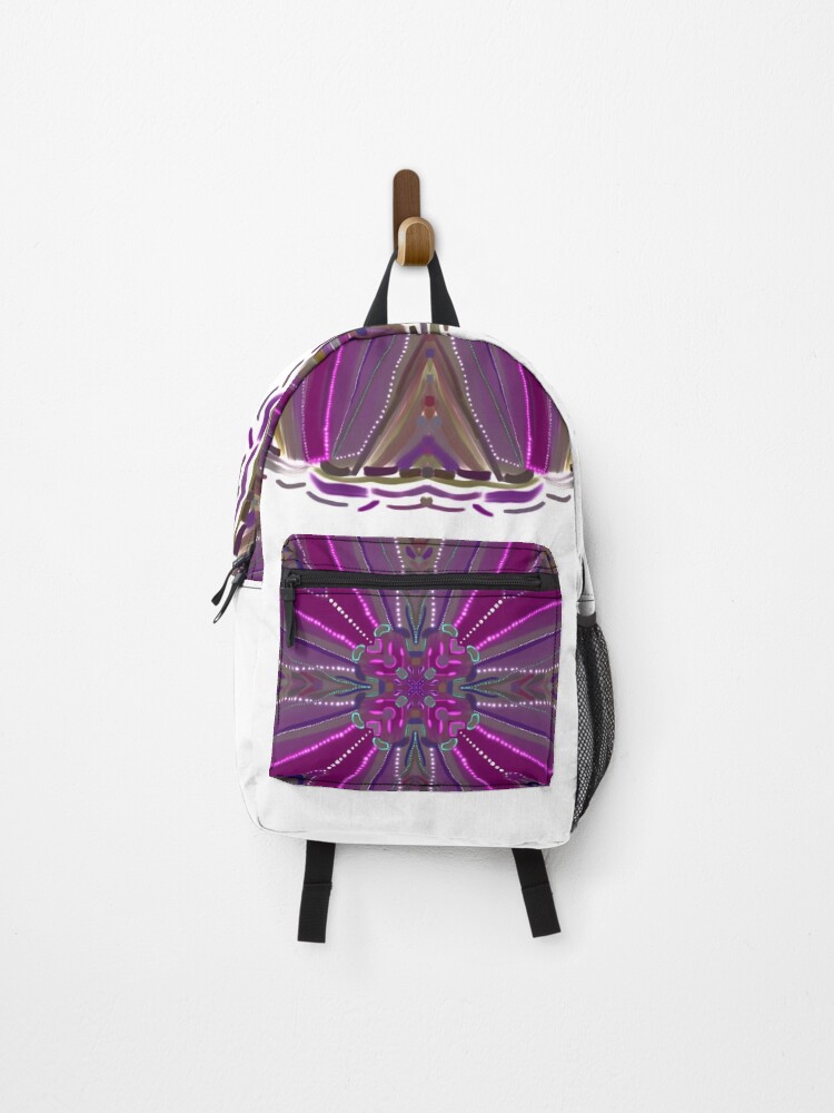 Thumbnail 1 of 3, Backpack, Luminance Raspberry Petals designed and sold by busyBeanz.