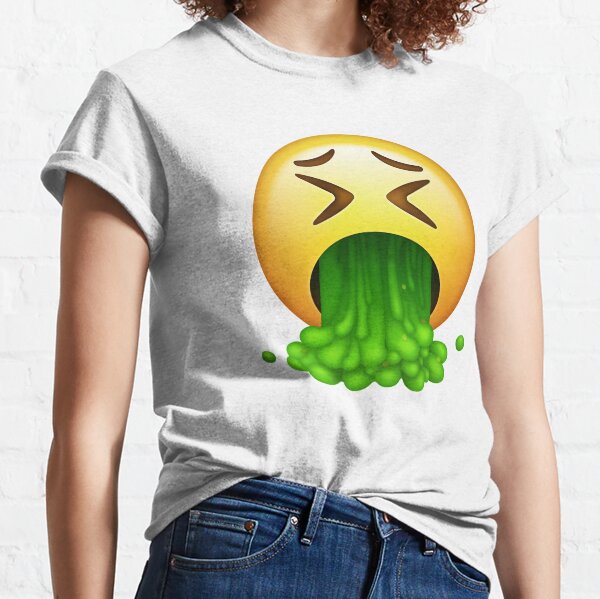 Puke Emoticon - Throw Up Yellow Emoji Classic T-Shirt