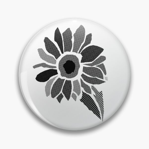 Item preview, Black sunflower pixel print designed and sold by Jokertoons.