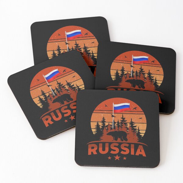 Item preview, Russia Россия Russian Bear Birds Forest Sunset Flag Patriot Grim 2 Gift designed and sold by TheAplus.