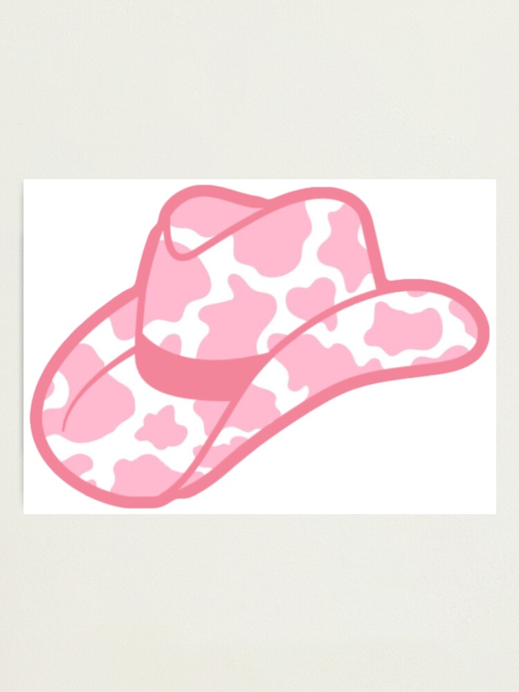 cowboy hat cow print pink