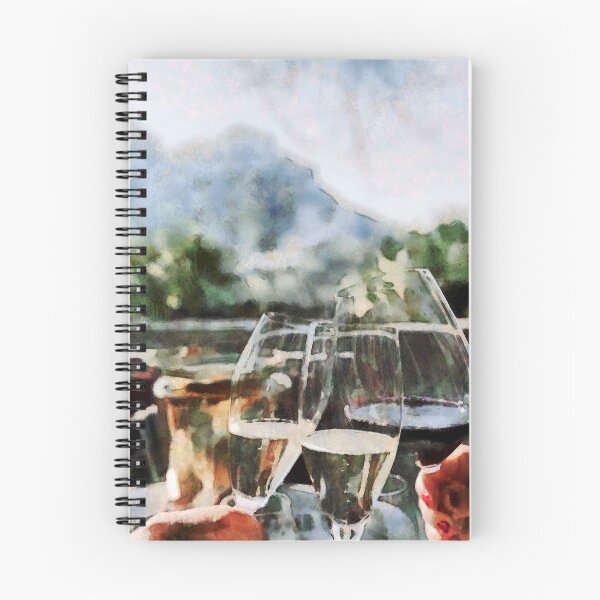 Item preview, Mountain landscape with wine glasses in impresionists style  designed and sold by AnnaMelekhina.