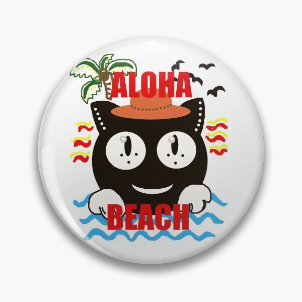 Item preview, Retro black cat on Huawei beach _ aloha  designed and sold by AMALABUAWAD.