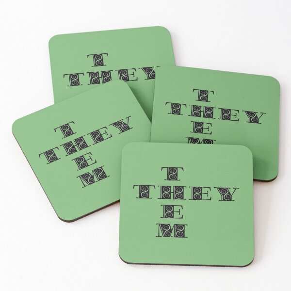Item preview, Pronouns they them black green designed and sold by GrammarDance.