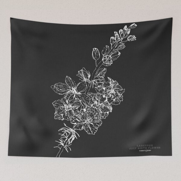 Item preview, Larkspur July Birth Flower in Black designed and sold by canary-jane.
