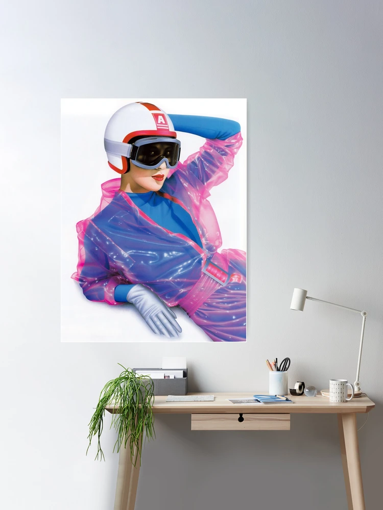 Retro 80s Ski Sport Fashion Woman Airbrush Poster for Sale by