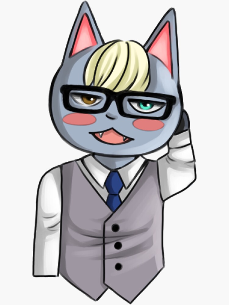 Download "Shy Raymond Animal Crossing New Horizons" Sticker by ACAcademy | Redbubble