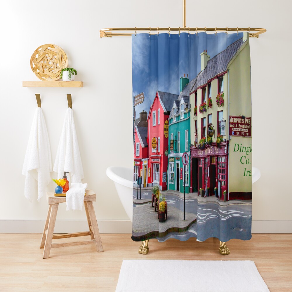 "Dingle Town Co. Kerry, Ireland" Shower Curtain by stuartk Redbubble
