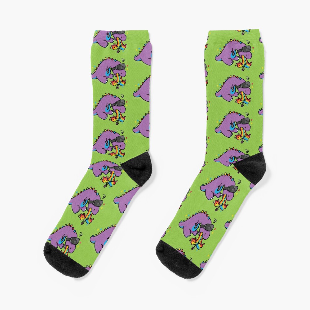 "Moni's Puking VR TRex" Socks for Sale by MakingPeace Redbubble