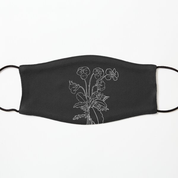 Violet February Birth Flower in Black Kids Mask