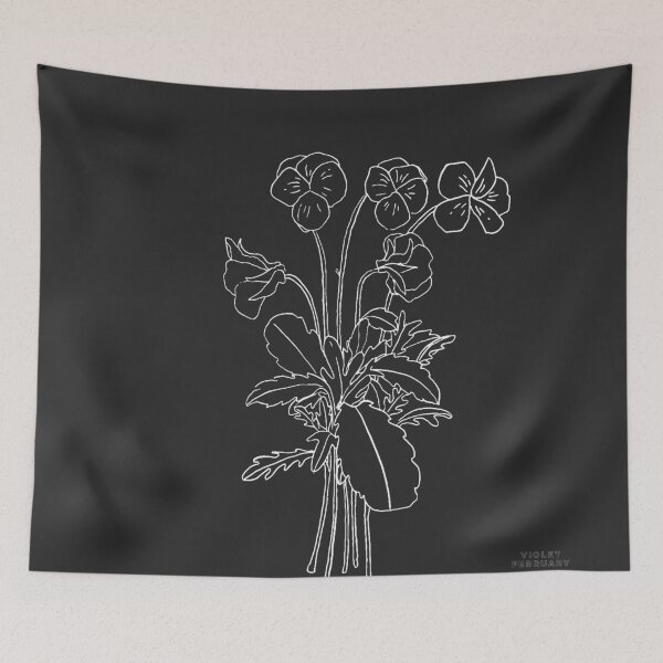 Item preview, Violet February Birth Flower in Black designed and sold by canary-jane.