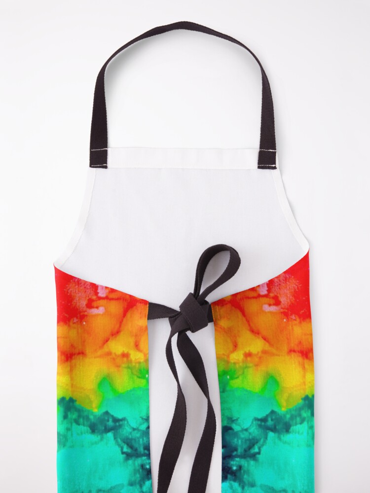 Alternate view of “Rainbow Rorschach” Alcohol Ink Print Apron