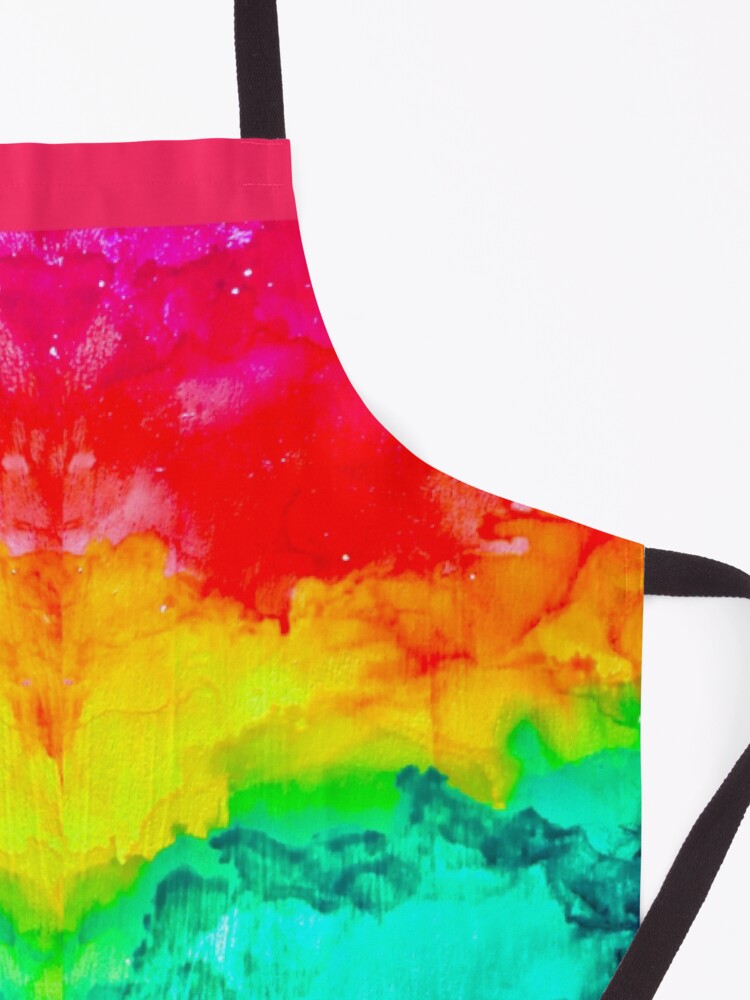 Alternate view of “Rainbow Rorschach” Alcohol Ink Print Apron