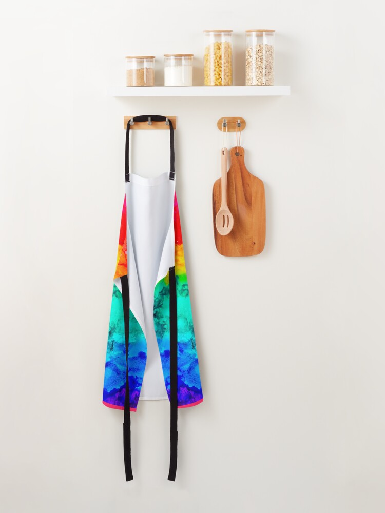 Alternate view of “Rainbow Rorschach” Alcohol Ink Print Apron