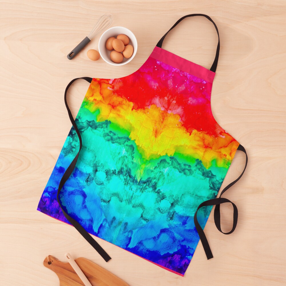 “Rainbow Rorschach” Alcohol Ink Print Apron