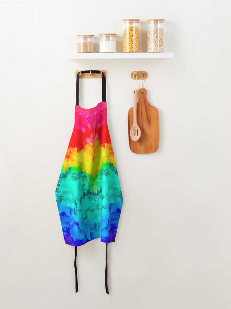 Alternate view of “Rainbow Rorschach” Alcohol Ink Print Apron