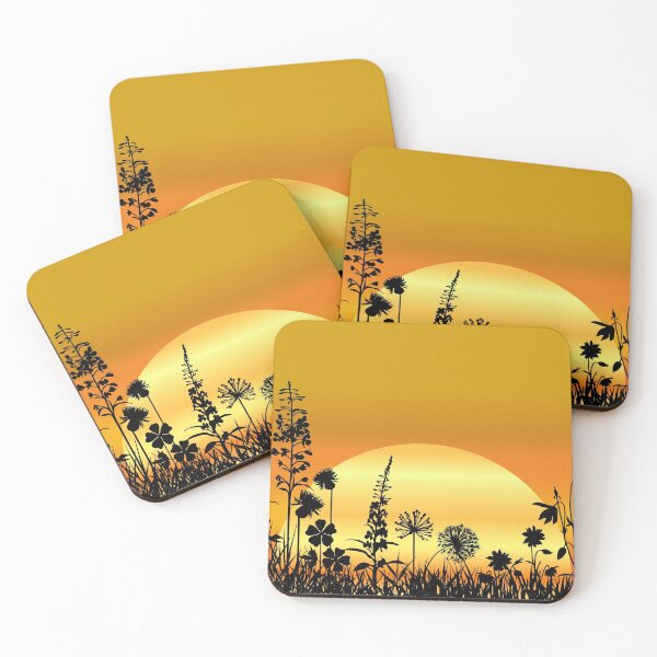 Item preview, Beautiful wild flowers with Sunset Background designed and sold by mashmosh.