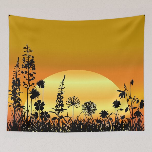 Item preview, Beautiful wild flowers with Sunset Background designed and sold by mashmosh.