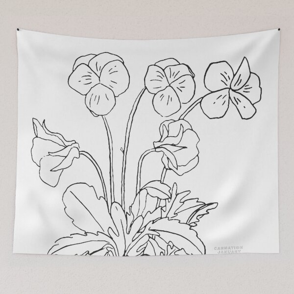 Item preview, Violet February Birth Flower in White designed and sold by canary-jane.