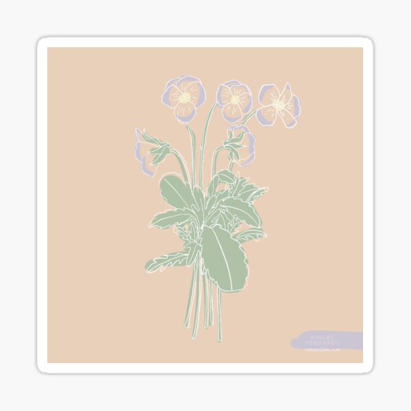 Violet February Birth Flower Sticker