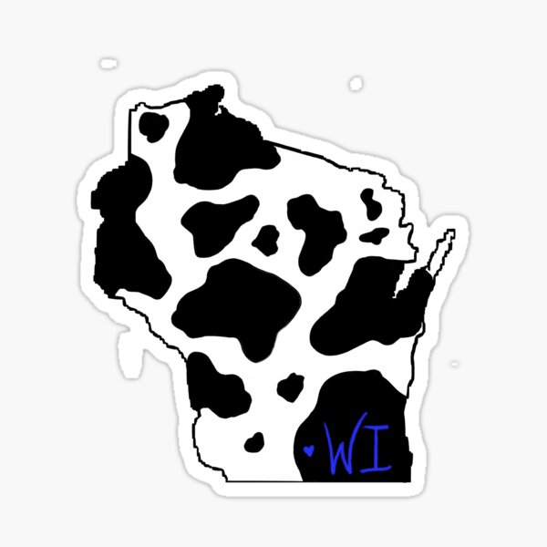 Vista previa del artículo con la obra «Wisconsin - Impresión de vaca», diseñado y vendido por Haley Scott.
