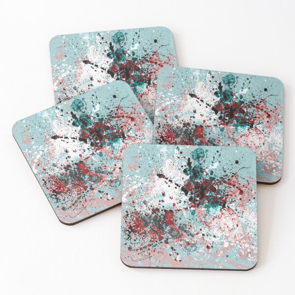Item preview, Teal and red splatters designed and sold by ibelieveimages.