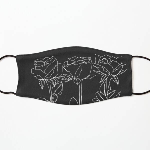 Rose June Birth Flower in Black Kids Mask