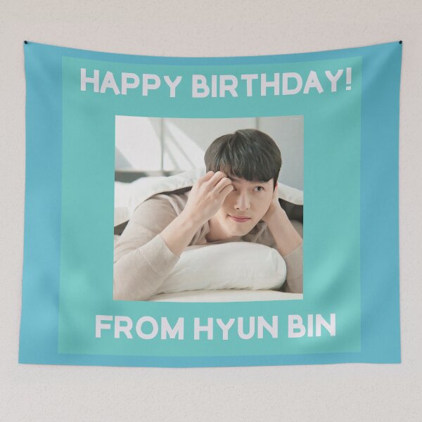 Item preview, Happy Birthday From Hyun Bin  designed and sold by kpopkdramamerch.