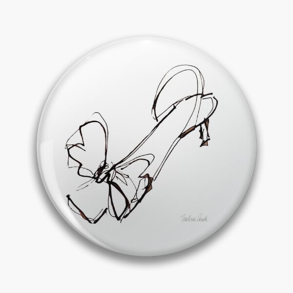 Item preview, Kitten heel ink sketch shoe designed and sold by melissacondeart.