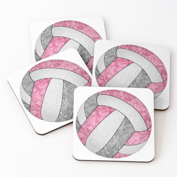 Item preview, Girly pink gray white volleyballs pattern designed and sold by katzdzynes.