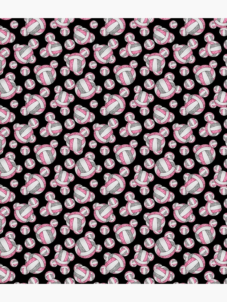 Thumbnail 3 of 3, Backpack, Girly pink gray white volleyballs pattern designed and sold by katzdzynes.