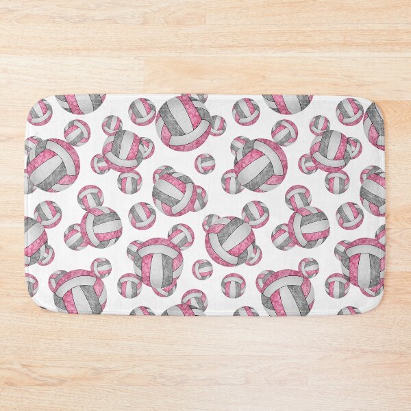 Item preview, Girly pink gray white volleyballs pattern designed and sold by katzdzynes.