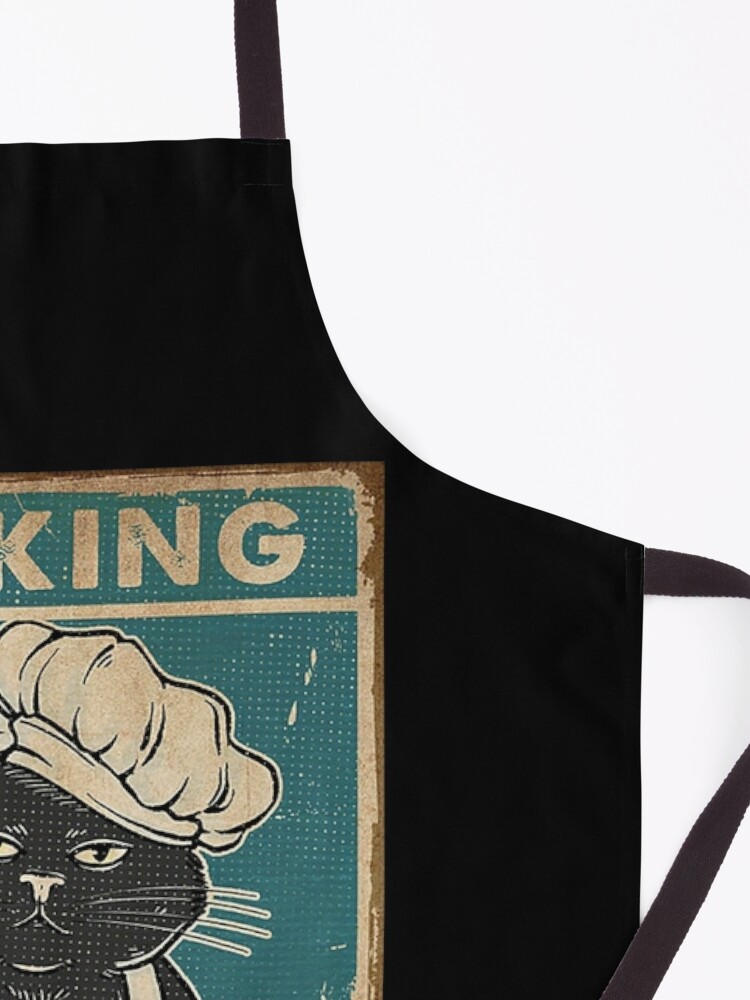 Alternate view of Black Cat Baking because murder is wrong cat lover gifts Apron