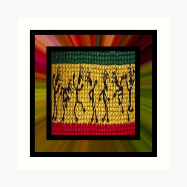 lively reggae dancers (square) Art Print
