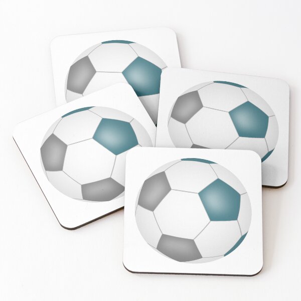 Item preview, Teal gray and white soccer balls pattern designed and sold by katzdzynes.