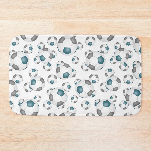 Item preview, Teal gray and white soccer balls pattern designed and sold by katzdzynes.