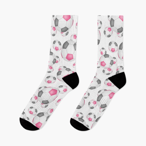 Item preview, Cute pink gray and white soccer balls pattern designed and sold by katzdzynes.