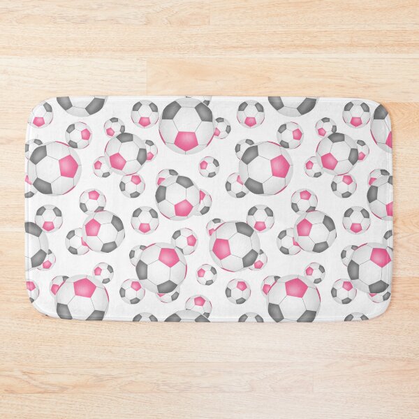 Item preview, Cute pink gray and white soccer balls pattern designed and sold by katzdzynes.