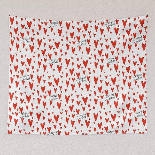 Item preview, Red Blessed and Beloved Hearts designed and sold by faithprints.