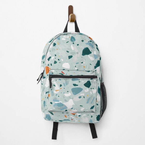 Item preview, Terrazzo // modern pastel mint, green, grey, orange, white pattern designed and sold by NordicSommer.