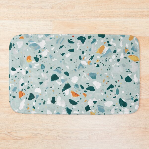 Item preview, Terrazzo // modern pastel mint, green, grey, orange, white pattern designed and sold by NordicSommer.