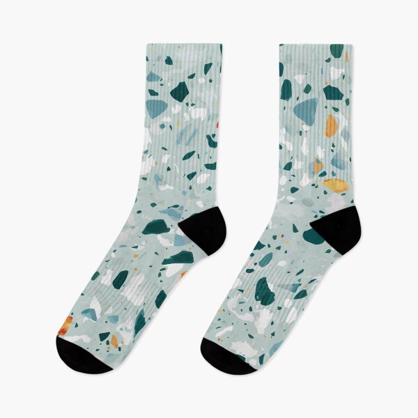 Item preview, Terrazzo // modern pastel mint, green, grey, orange, white pattern designed and sold by NordicSommer.