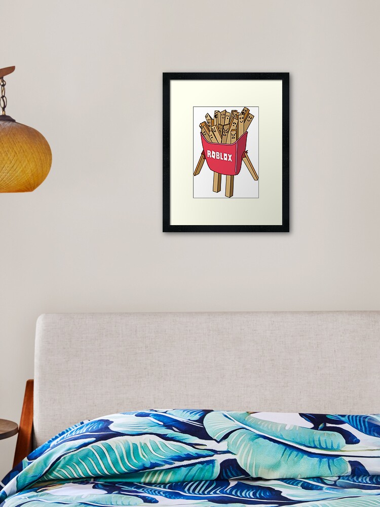 Roblox Avatar French Fries Skin Framed Art Print By Stinkpad Redbubble - roblox framed how to get skins