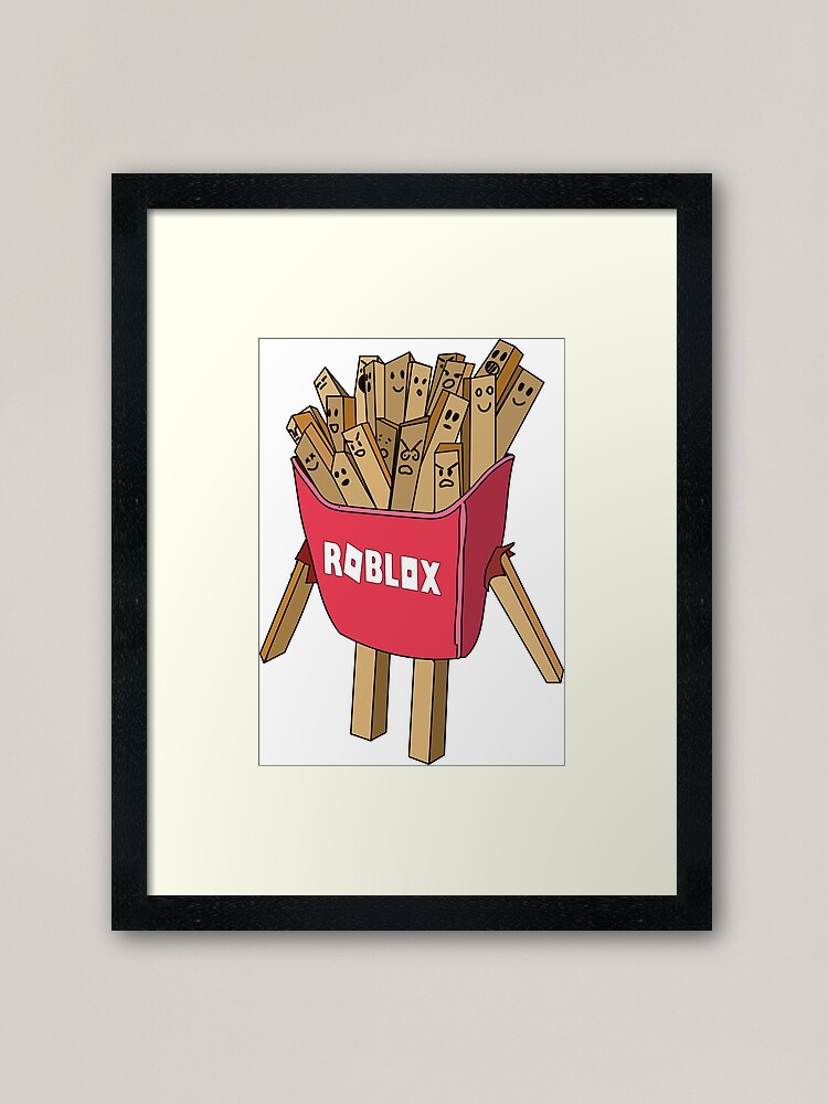 Roblox Avatar French Fries Skin Framed Art Print By Stinkpad Redbubble - disco suit roblox