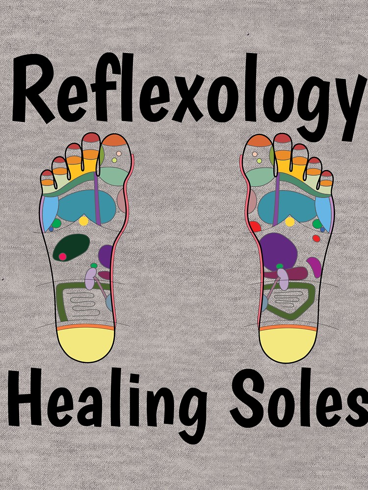 Thumbnail 5 of 5, Lightweight Hoodie, Reflexology Healing Soles (foot map) (black text) designed and sold by Onpointholistic.