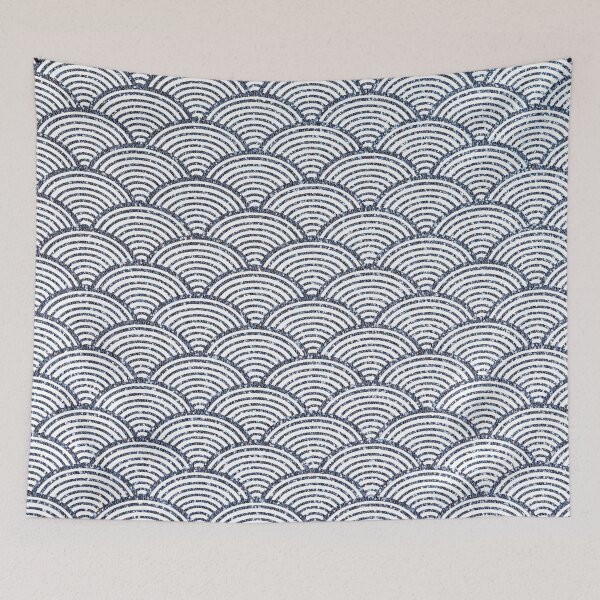 Item preview, Japanese Seigaiha Wave denim sparkle pattern designed and sold by likebakerdo.