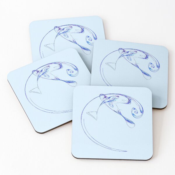 Item preview, Fractal - Three Blue Fish designed and sold by Susan Savad.
