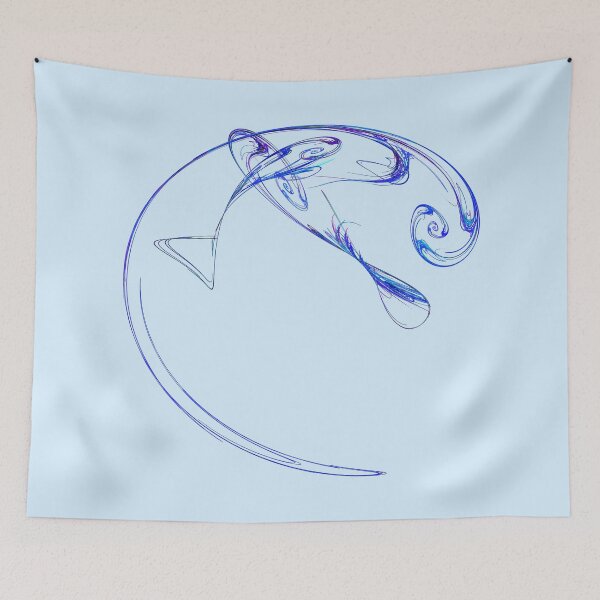 Item preview, Fractal - Three Blue Fish designed and sold by Susan Savad.