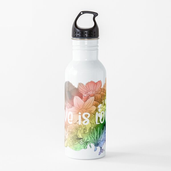 Love is Love Pride Flowers Water Bottle