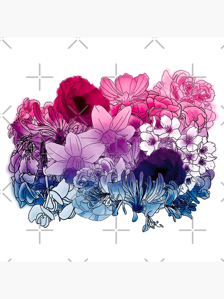 "Bi Pride Flag Flowers" Poster for Sale by KathrynEades Redbubble